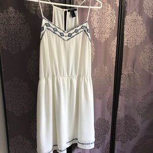 White & Blue Open Backed Sundress